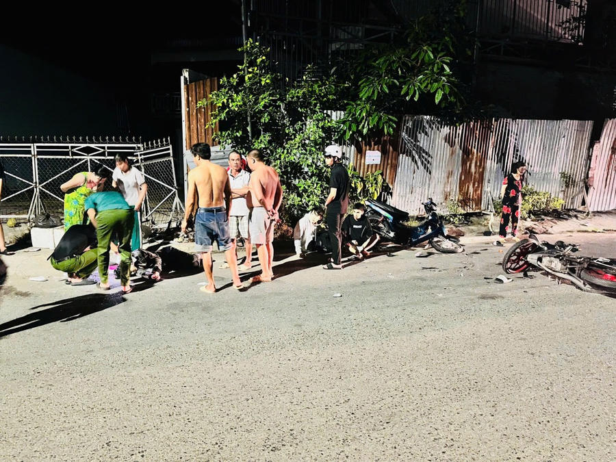 Hiện trường vụ tai nạn giao thông.