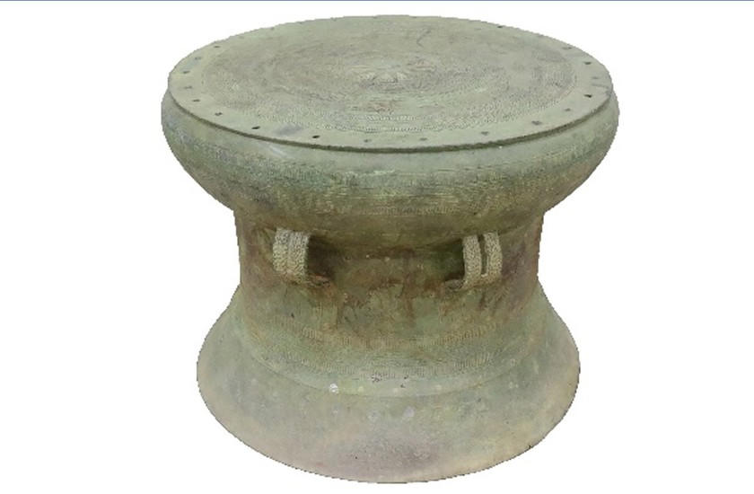 Trống đồng Tiên Nội 1 (Ảnh tư liệu Cục Di sản văn hóa).