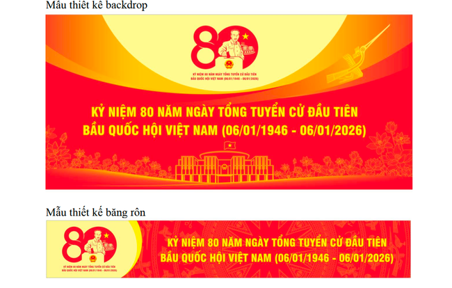 Bộ nhận diện Kỷ niệm 80 năm Ngày Tổng tuyển cử đầu tiên bầu Quốc hội Việt Nam (06/01/1946 - 06/01/2026).