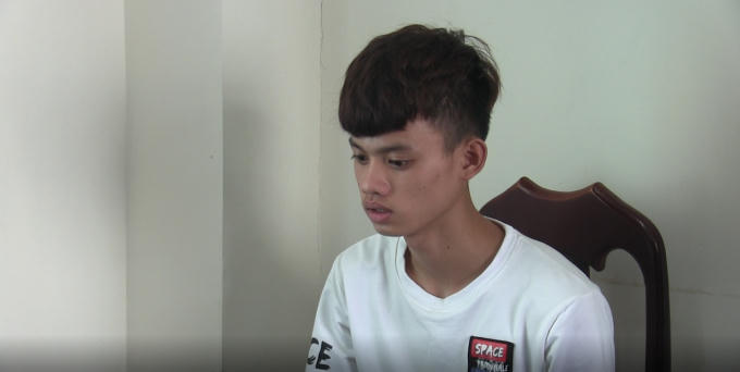 Đối tượng Châu tại cơ quan công an.