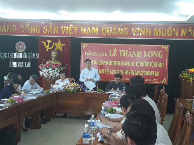 Bộ trưởng làm việc với Cục Thi hành án dân sự Gia Lai