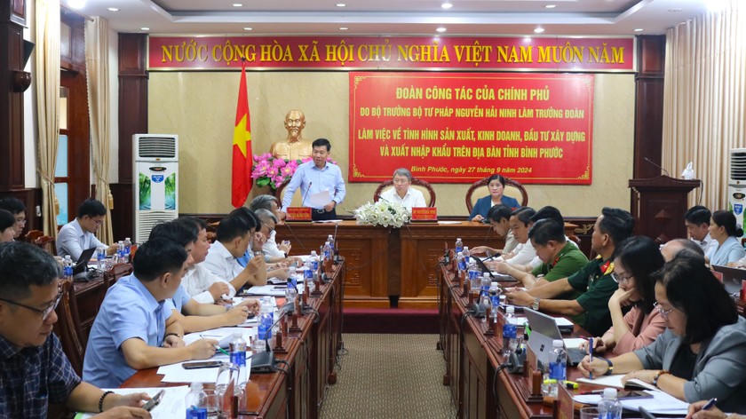 Bí thư Tỉnh uỷ Bình Phước Nguyễn Mạnh Cường phát biểu.