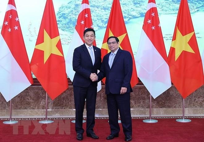Thủ tướng Phạm Minh Chính tiếp Chủ tịch Quốc hội Singapore Chuan-Jin.
