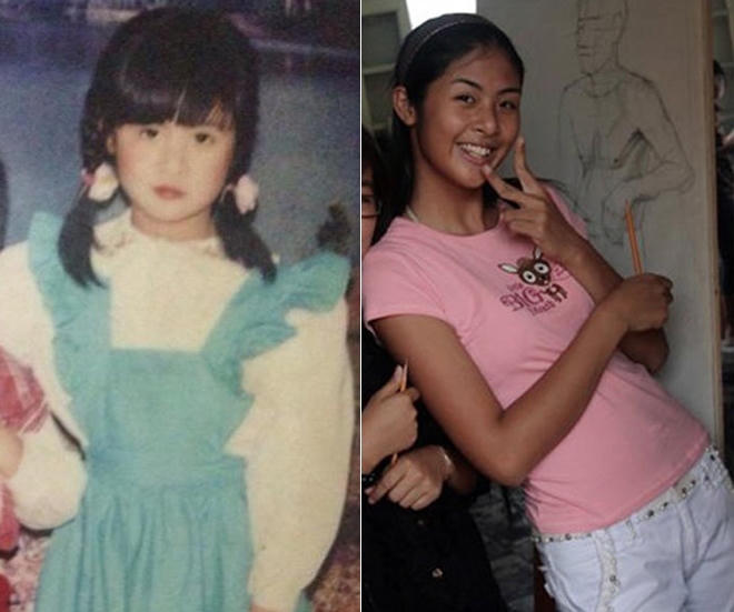 Hoa hậu Việt Nam 2010 Đặng Thị Ngọc Hân tinh nghịch khi còn nhỏ.