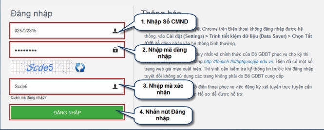 Các bước đăng ký xét tuyển trực tuyến đại học 2016