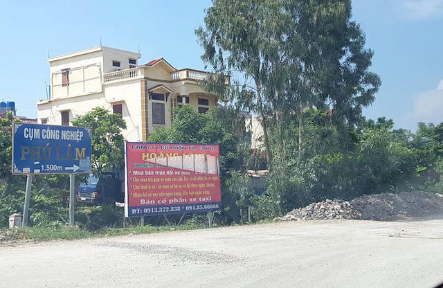 Đường dẫn vào Cụm công nghiệp Phú Lâm.