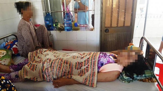 Nạn nhân K. đang điều trị tại bệnh viện.