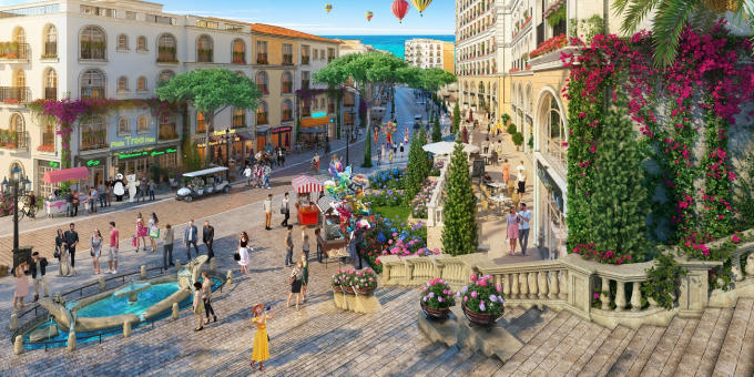 Kinh doanh dịch vụ tại shophouse The Center tại trung tâm thị trấn Địa Trung Hải sẽ đón trọn dòng khách đang đổ về Nam Phú Quốc.