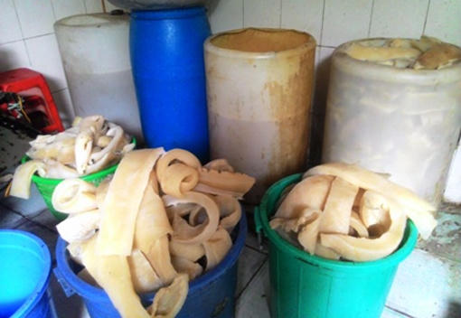 Nguyên liệu chính của các món "nem đặc sản" là bì lợn, tuy nhiên người dùng không thể phân biệt được khi bì lợn kém chất lượng được xử lý hóa chất để làm nem