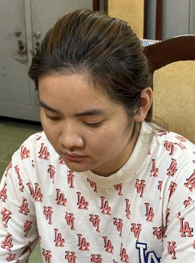 Cao Thùy Chinh khi bị bắt giữ.