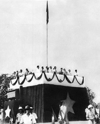 Lễ đài được dựng trong hai ngày. Ảnh tư liệu.