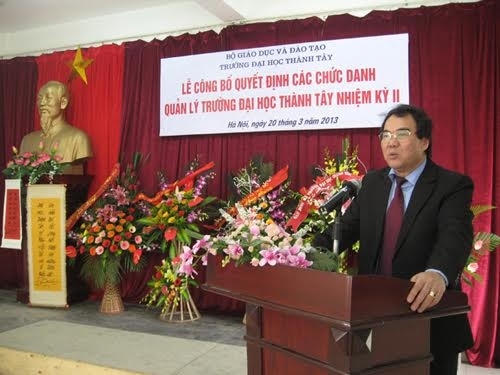 Ông Đinh Ngọc Hiện- HT trường ĐH Thành Tây. (Ảnh: Website trường)