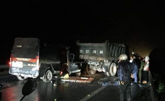 Hiện trường vụ tai nạn giao thông. (Ảnh: Cục CSGT)