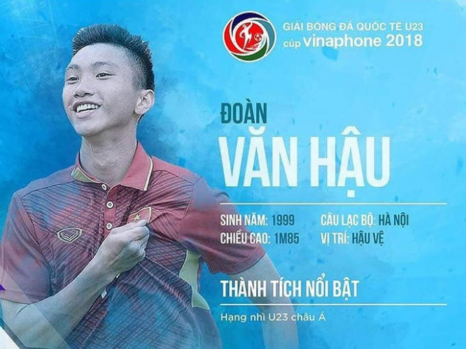 Hậu vệ trái: Văn Hậu