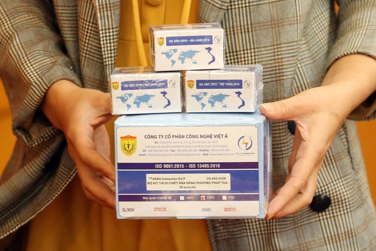 Bộ kit test Covid-19 của Công ty Việt Á. (Ảnh: Báo Nhân dân).