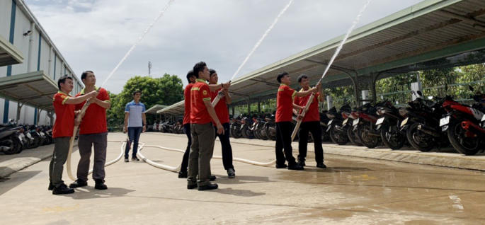 Thành viên Đội CNXK là nhân tố nòng cốt tham gia phòng cháy, chữa cháy tại doanh nghiệp.