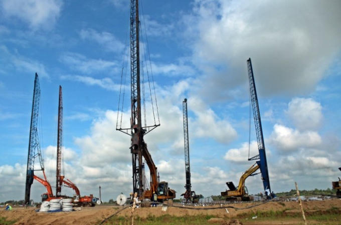 Trên công trường Nhà máy Nhiệt điện Sông Hậu 1. Ảnh Nguyễn Hiển (pvn.vn)