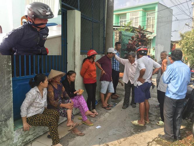 Nghi can Nguyễn Hoàng Nam (ảnh nhỏ) và hiện trường nơi xảy ra án mạng ở huyện Hóc Môn. Ảnh Ngô Bình.