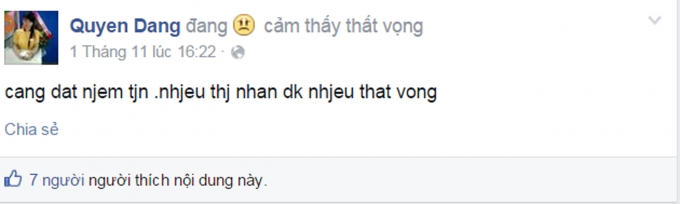Status "Càng đặt niềm tin nhiều thì nhận được nhiều thất vọng"