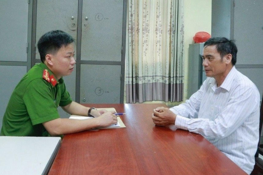 Ông Phan Đình Cương tại Cơ quan điều tra.