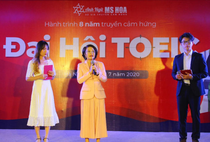 Bà Nguyễn Thị Giang - Tổng Giám đốc Công ty CP GD&amp;amp;ĐT IMAP Việt Nam phát biểu khai mạc cuộc thi.
