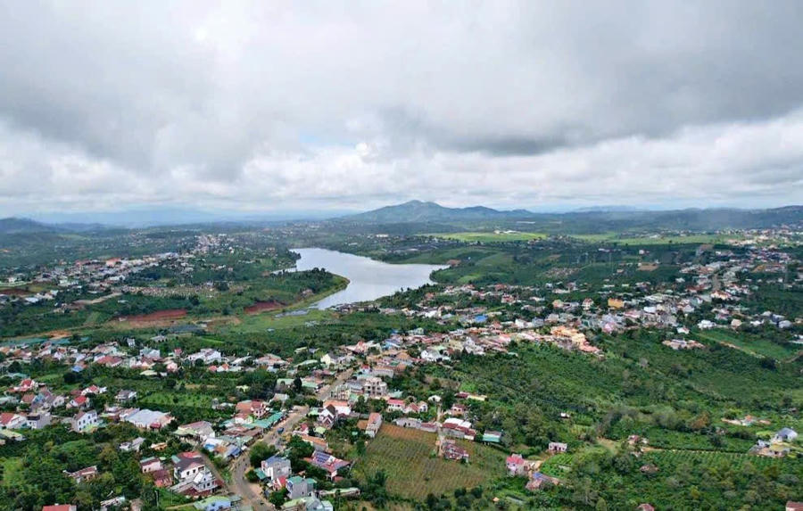 Khu vực trung tâm huyện Di Linh nơi dự án đã được UBND tỉnh Lâm Đồng chấp thuận chủ trương đầu tư. Ảnh: Báo Lâm Đồng