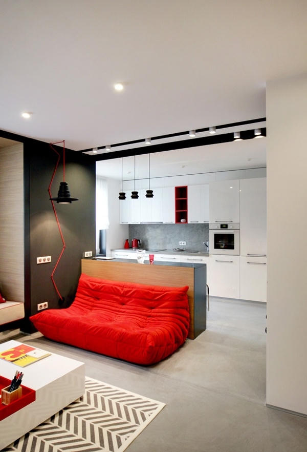 Căn hộ 56m2 đẹp mê hồn với sắc đỏ