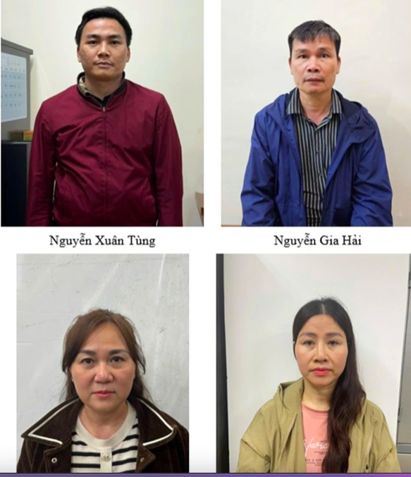 Các bị can bị khởi tố (Ảnh: Bộ Công an).