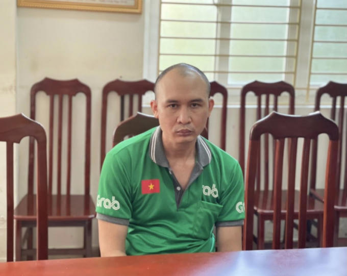 Đối tượng Đặng Hữu Lương tại cơ quan Công an.