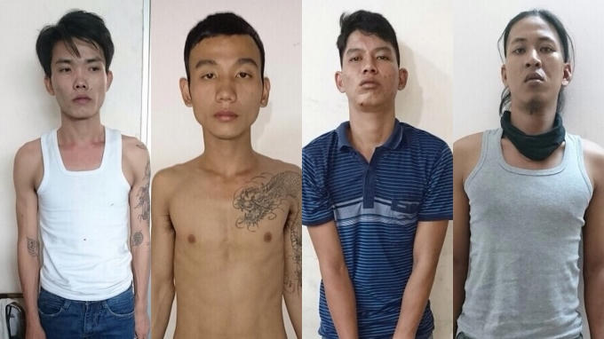 Các đối tượng tại cơ quan công an.