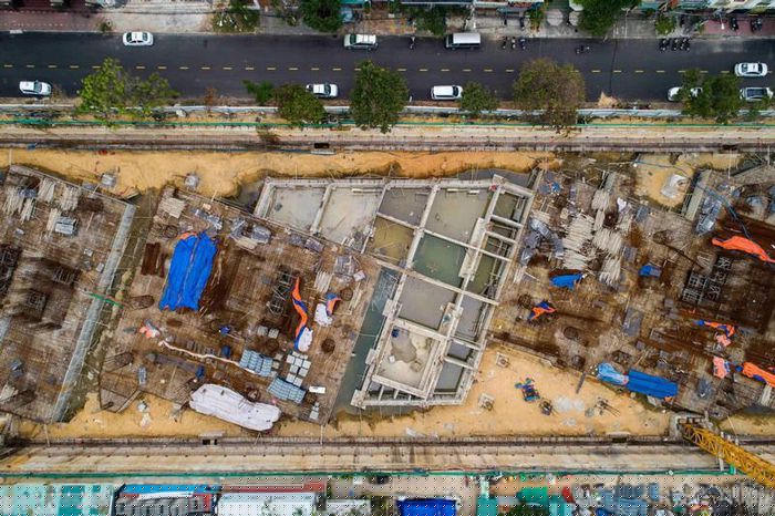 Dự án Trung tâm thương mại - dịch vụ và căn hộ I-Tower Quy Nhơn được chủ đầu tư tiến hành thi công không có giấy phép xây dựng. (Ảnh: TN&amp;amp;MT).