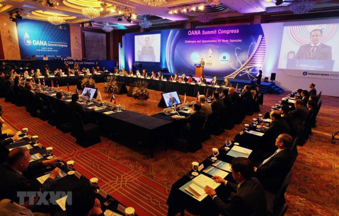 Hội nghị Thượng đỉnh OANA diễn ra tại Seoul (Hàn Quốc) trong hai ngày 22 và 23/4/2010 với sự tham dự của khoảng 90 nhà lãnh đạo đại diện cho 44 hãng thông tấn từ 35 quốc gia thành viên OANA. (Nguồn: Yonhap/TTXVN)