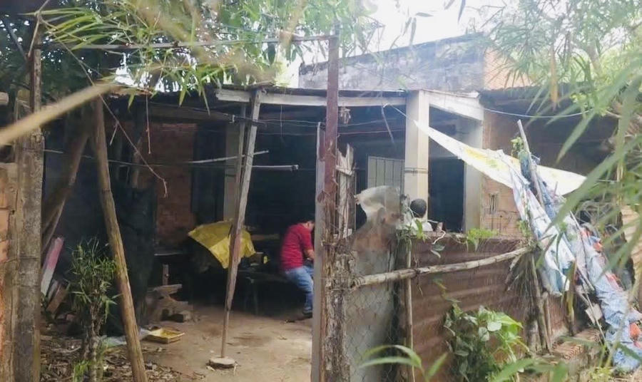 Ngôi nhà nơi xảy ra vụ việc đau lòng.