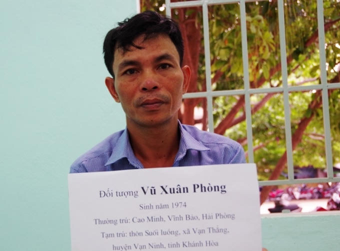 Một trong 2 đối tượng mua bán ma túy bị biên phòng Khánh Hòa bắt giữ - Ảnh: B.P