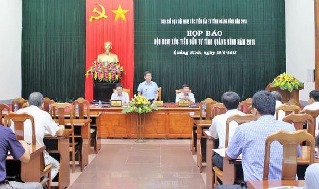Họp báo Hội nghị xúc tiến đầu tư tỉnh Quảng Bình năm 2018.