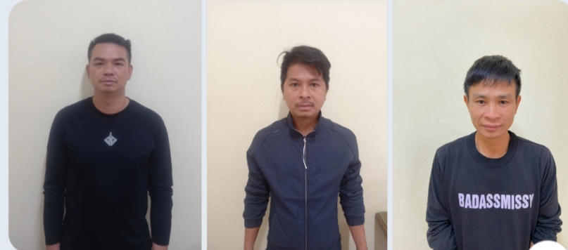 (Từ trái qua phải: Đoàn Đắc Nô, Nguyễn Ngọc Tuyến, Bùi Văn Năm)