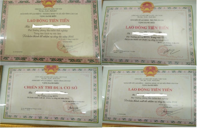 Suốt 5 năm công tác tại Trung tâm, bà X. luôn được Sở LĐTB&XH tỉnh Lào Cai tặng nhiều bằng khen và danh hiệu Chiến sĩ thi đua.