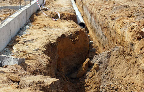 Vị trí sạt lở vùi lấp 2 công nhân. Ảnh: Nguyệt Triều.