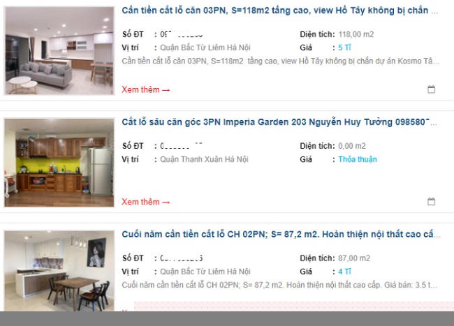 Sau Tết, hàng loạt thông tin rao bán căn hộ cắt lỗ hàng trăm triệu đồng