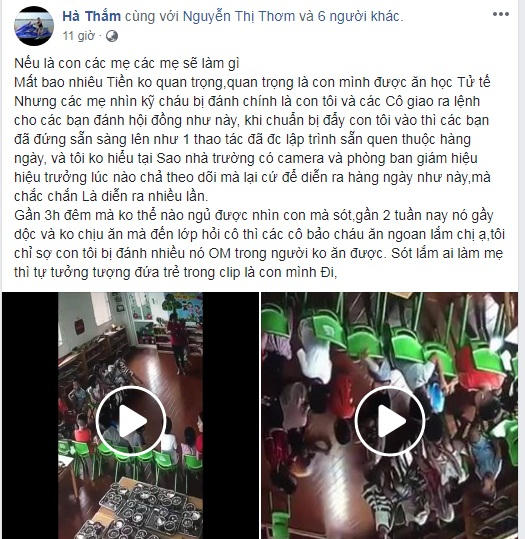 Những dòng trạng thái của tài khoản Hà Thắm chia sẻ trên mạng xã hội. (Ảnh chụp màn hình)