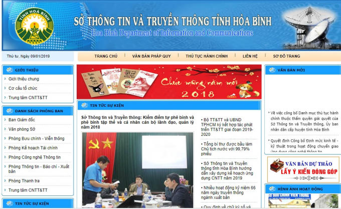 Website của Sở Th&ocirc;ng tin v&agrave; Truyền th&ocirc;ng tỉnh H&ograve;a B&igrave;nh.