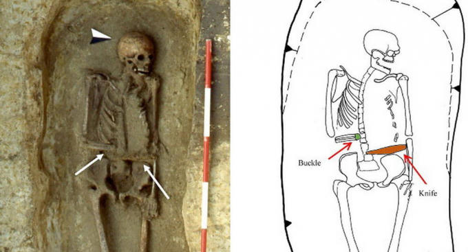 Bộ di cốt đặc biệt được tìm thấy có niên đại khoảng VI -VIII sau công nguyên. Ảnh: Sputnik