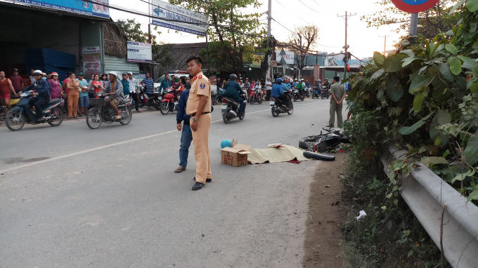 Hiện trường vụ tai nạn.