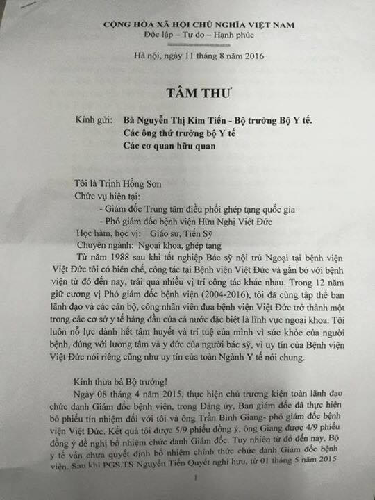 Bức tâm thư của PGĐ Bệnh viện Việt Đức.