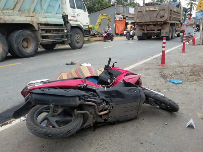 Hiện trường vụ tai nạn.