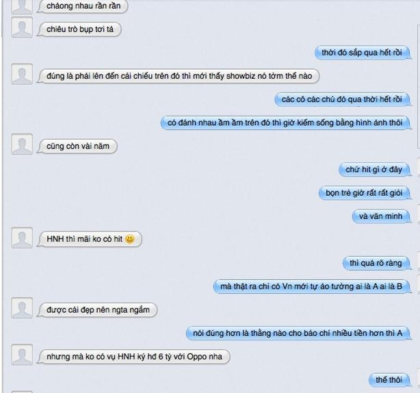 Lệ Quyên, Thu Minh, Mỹ Tâm,... cũng bị nhắc đến.