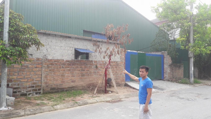Khu nhà xưởng được cho là nơi tập kết "hóa chất" có mùi giống thuốc trừ sâu.