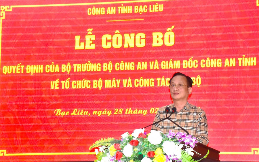 Ông Phạm Văn Thiều - Phó Bí thư Tỉnh ủy, Chủ tịch UBND tỉnh Bạc Liêu, phát biểu chỉ đạo tại lễ công bố.