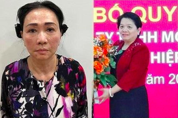 Bị can Trương Mỹ Lan và Đỗ Thị Nhàn, cựu Cục trưởng Cục Thanh tra, Ngân hàng Nhà nước.