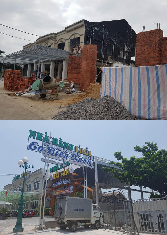 Công trình có dấu hiệu lấn biển trước và sau khi TP Vũng Tàu tiến hành lập tổ thanh tra.